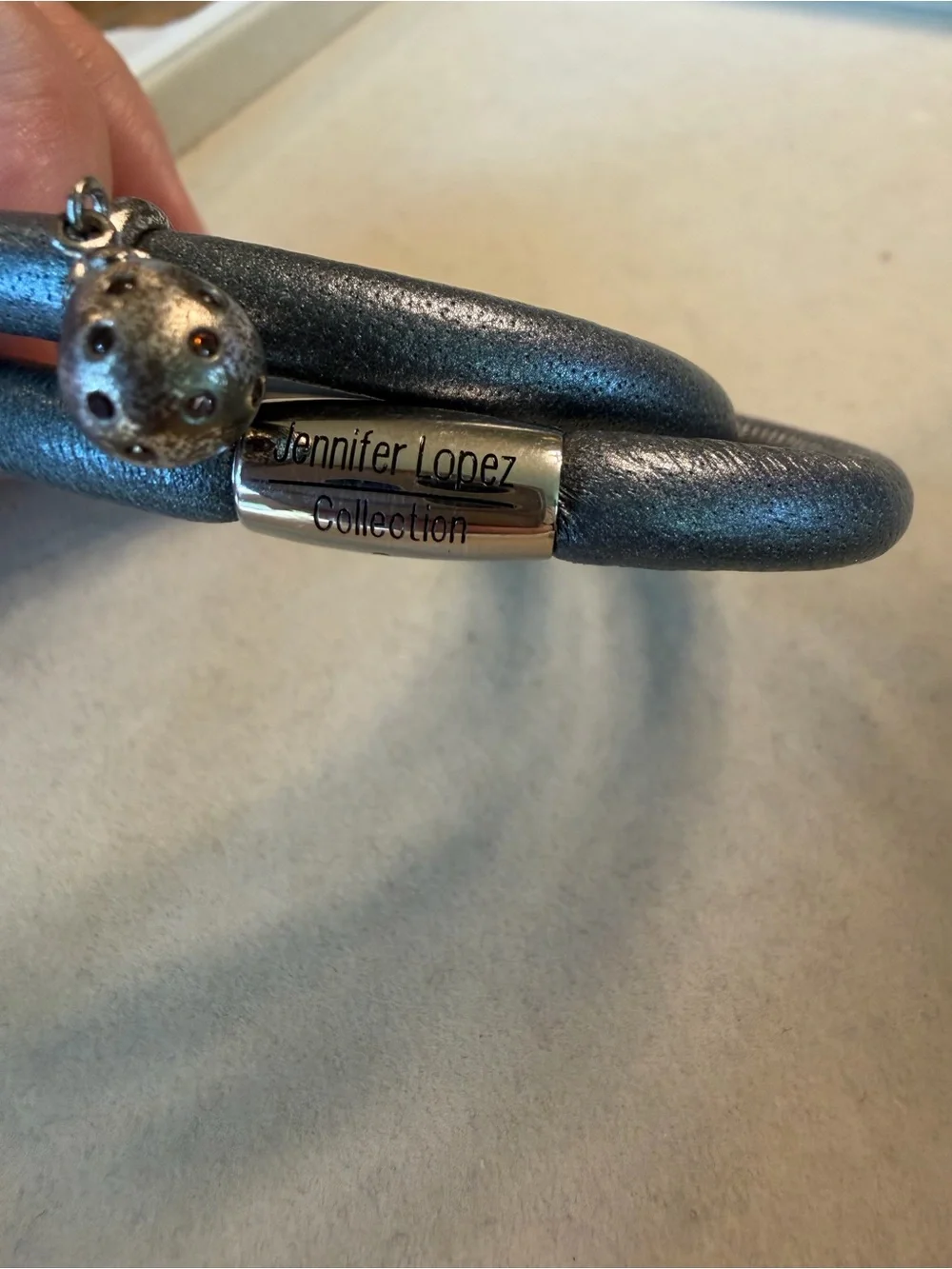 Endless Jewelry x Jennifer Lopez Shimmery Gunmetal Blue Wrap Charm Bracelet